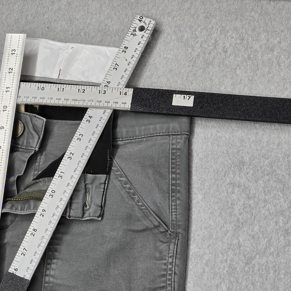 Democracy Women Pants 12 Gray Cargo Twill Button Zipper Slim 24" Inseam - Picture 11 of 15
